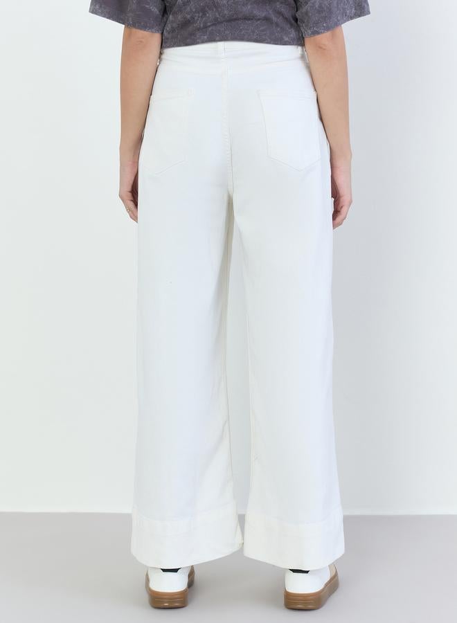 Styli Women Cut and Sew Panel Wide Leg Jeans - Image 4